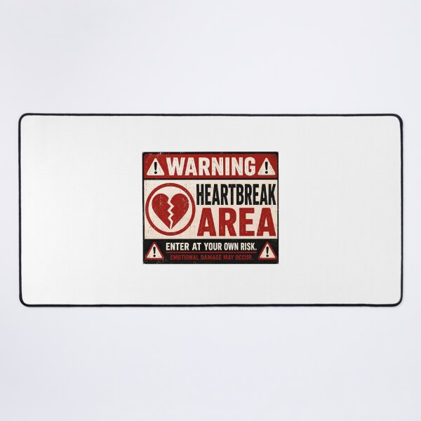 Item preview, Heartbreak Area Warning Sign – Funny Broken Heart Breakup Humor designed and sold by Sitred123.