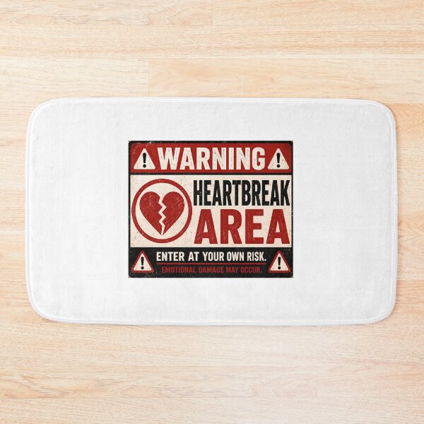 Item preview, Heartbreak Area Warning Sign – Funny Broken Heart Breakup Humor designed and sold by Sitred123.