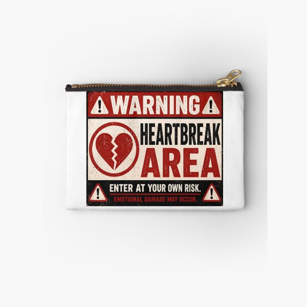 Item preview, Heartbreak Area Warning Sign – Funny Broken Heart Breakup Humor designed and sold by Sitred123.