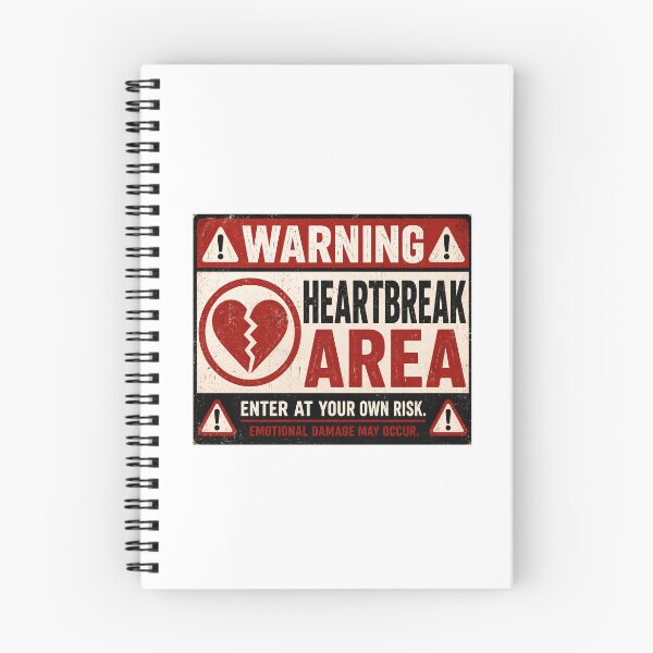Item preview, Heartbreak Area Warning Sign – Funny Broken Heart Breakup Humor designed and sold by Sitred123.