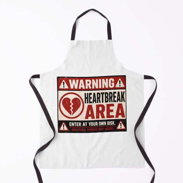 Item preview, Heartbreak Area Warning Sign – Funny Broken Heart Breakup Humor designed and sold by Sitred123.