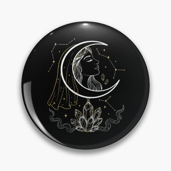 Item preview, Elegant Crescent Moon Goddess with Crystal Cluster & Constellations designed and sold by Midnight Veil Designs.