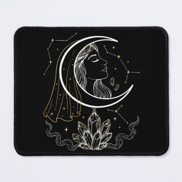 Item preview, Elegant Crescent Moon Goddess with Crystal Cluster & Constellations designed and sold by Midnight Veil Designs.