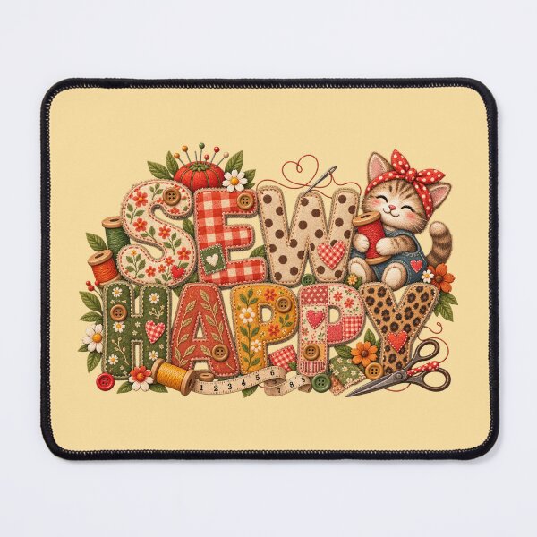Item preview, Sew Happy – Cute Sewing Quote for Sewists, Quilters & Craft Lovers designed and sold by EverStitchStudio ★★★★★.