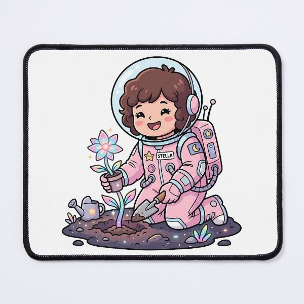 Item preview, Stella the Astronaut Planting Tree - Cute Chibi Art designed and sold by fuhadislam.