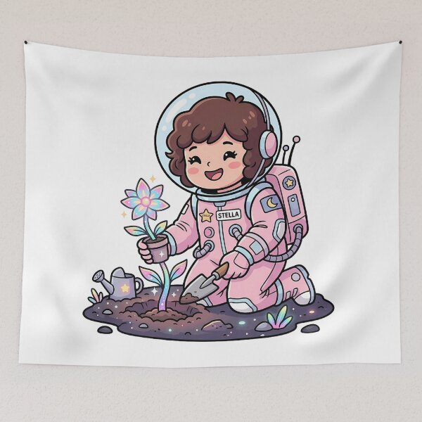 Item preview,  Stella the Astronaut Planting Tree - Cute Chibi Art designed and sold by fuhadislam.