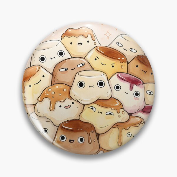 Item preview, Cute Custard Pudding Pile Kawaii Flan Illustration designed and sold by DuckOddity.