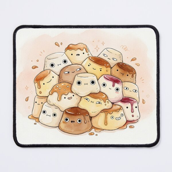 Item preview, Cute Custard Pudding Pile Kawaii Flan Illustration designed and sold by DuckOddity.