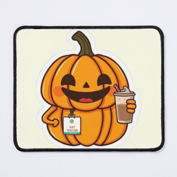 Item preview, Cute Happy Pumpkin Educator ID Badge designed and sold by Akira Design Store.