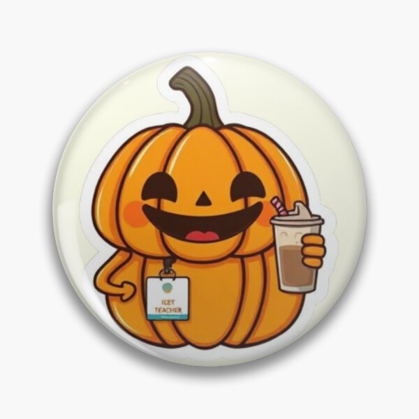 Item preview, Cute Happy Pumpkin Educator ID Badge designed and sold by Akira Design Store.