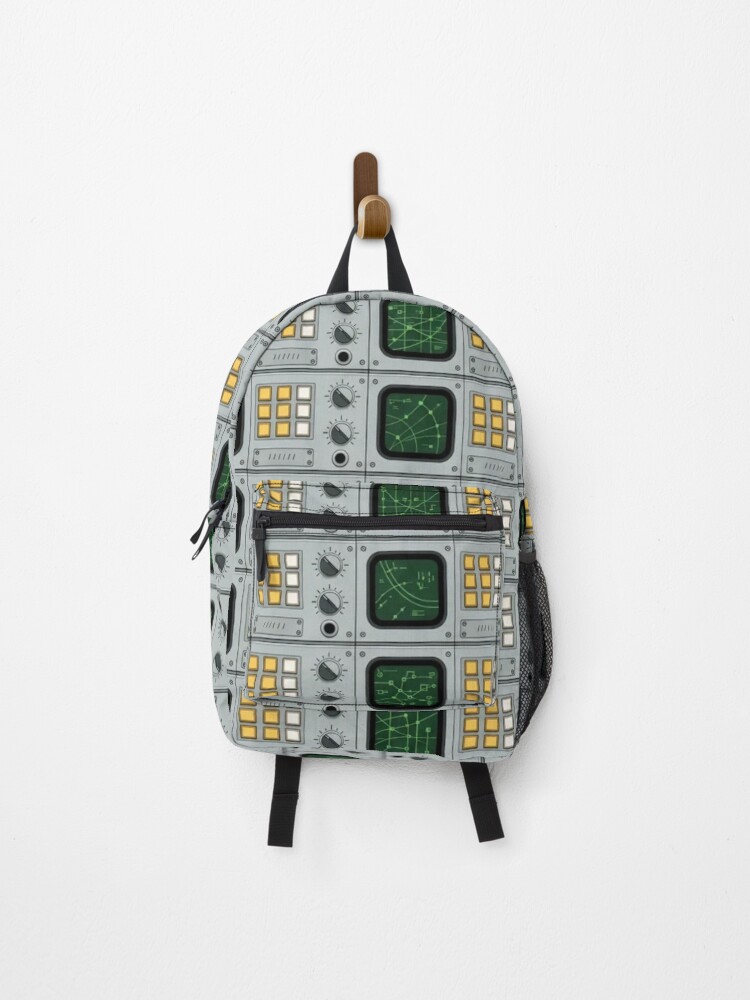 Thumbnail 1 of 3, Backpack, Mission Control Patterns | Retro Space Program Console Grid designed and sold by NominalSystems.