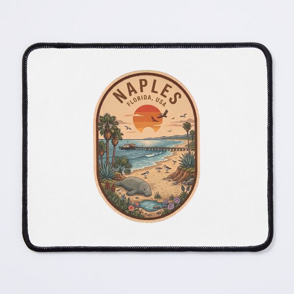 Item preview, Naples Florida Vintage Manatee Beach Travel Badge designed and sold by LittleArij.