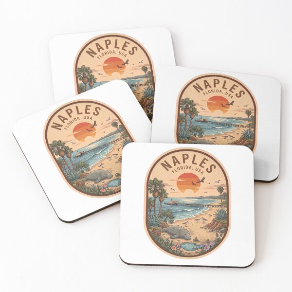 Item preview, Naples Florida Vintage Manatee Beach Travel Badge designed and sold by LittleArij.