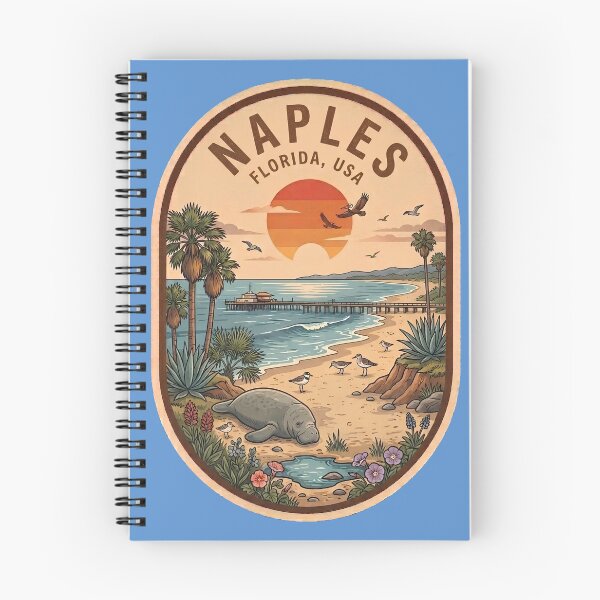 Item preview, Naples Florida Vintage Manatee Beach Travel Badge designed and sold by LittleArij.