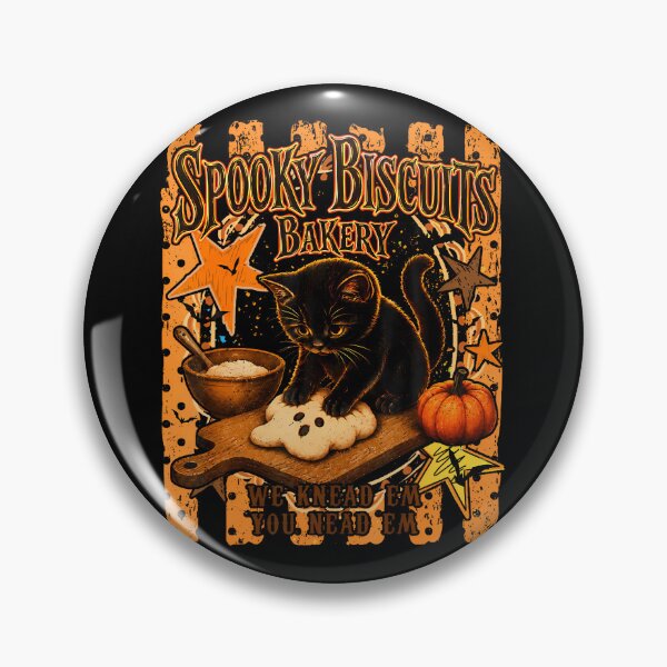 Item preview, Spooky Biscuits Bakery Black Cat Jack O Lantern Halloween designed and sold by ripgoatclothing.