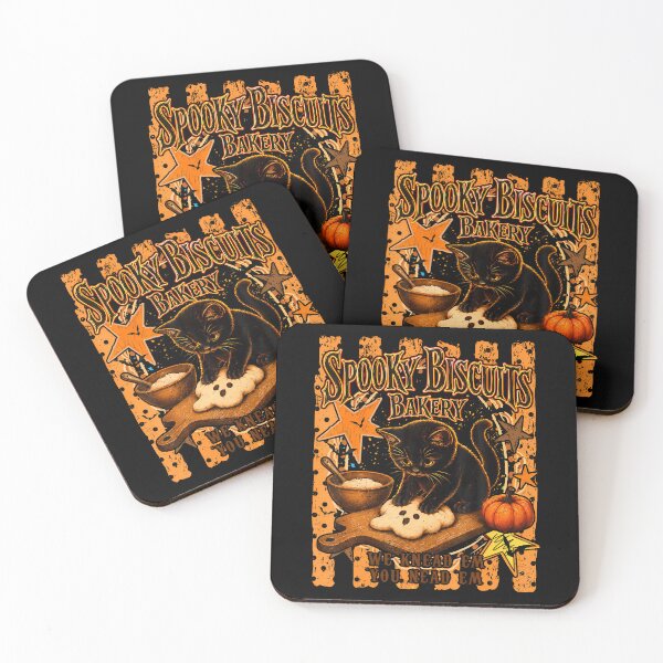 Item preview, Spooky Biscuits Bakery Black Cat Jack O Lantern Halloween designed and sold by ripgoatclothing.
