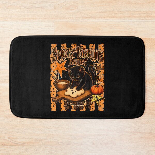 Item preview, Spooky Biscuits Bakery Black Cat Jack O Lantern Halloween designed and sold by ripgoatclothing.