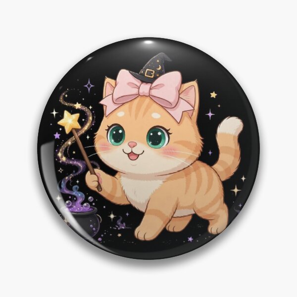 Item preview, Witch Kitty Casting Halloween Magic Spell designed and sold by Moody Vibes Studio.