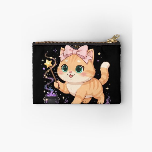 Item preview, Witch Kitty Casting Halloween Magic Spell designed and sold by Moody Vibes Studio.