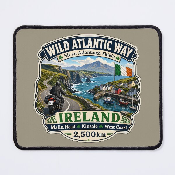Item preview, Wild Atlantic Way Ireland Motorcycle Sticker & TShirt 03 designed and sold by OuterShellUK.