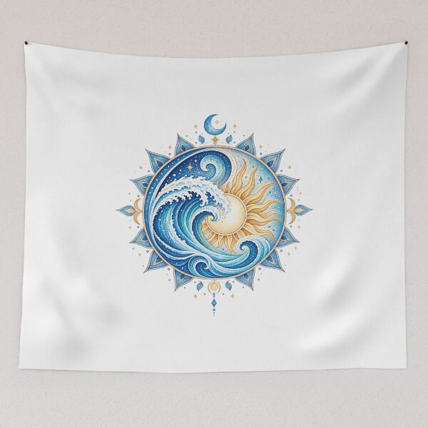 Item preview, Ocean Mandala – Sun and Wave Boho Spiritual Ocean Design designed and sold by ColorNest Designs.