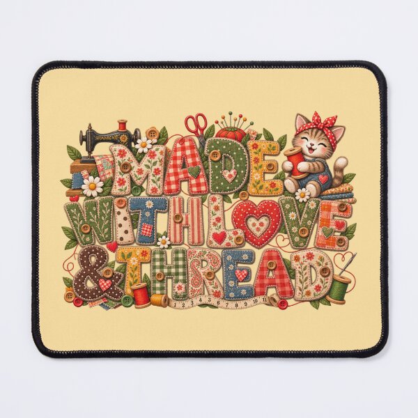 Item preview, Made With Love & Thread – Sewing Quote for Sewists, Quilters & Crafters designed and sold by EverStitchStudio ★★★★★.