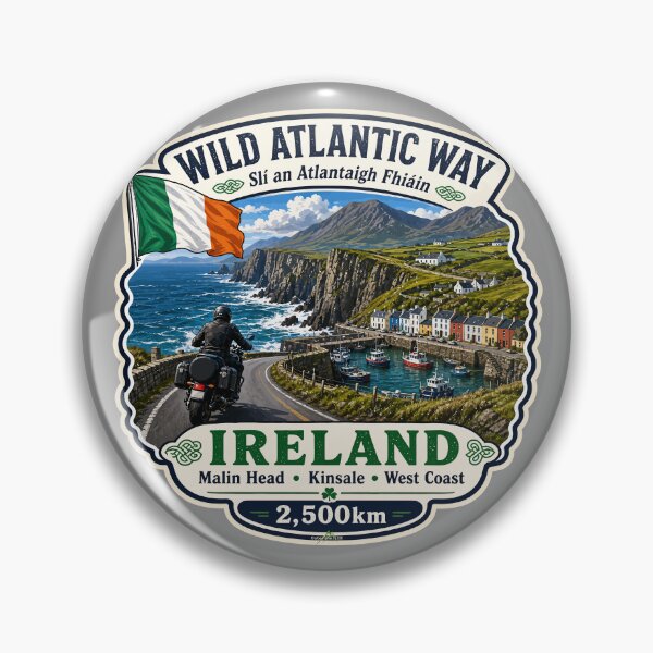 Item preview, Wild Atlantic Way Ireland Motorcycle Sticker & TShirt 04 designed and sold by OuterShellUK.
