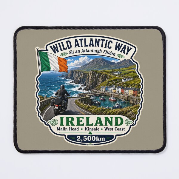Item preview, Wild Atlantic Way Ireland Motorcycle Sticker & TShirt 04 designed and sold by OuterShellUK.