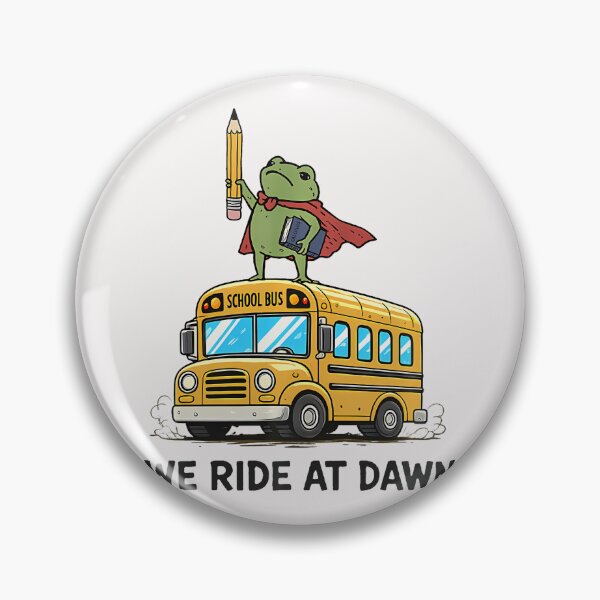 Item preview, We Ride At Dawn Back To School Funny Frog Bus Teacher designed and sold by ripgoatclothing.