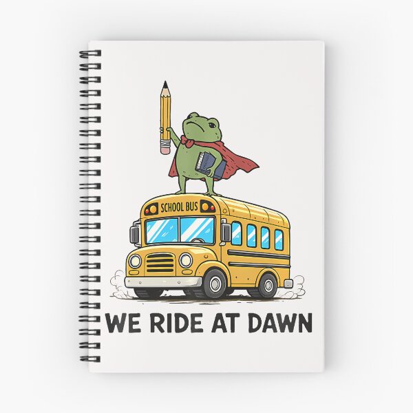 Item preview, We Ride At Dawn Back To School Funny Frog Bus Teacher designed and sold by ripgoatclothing.