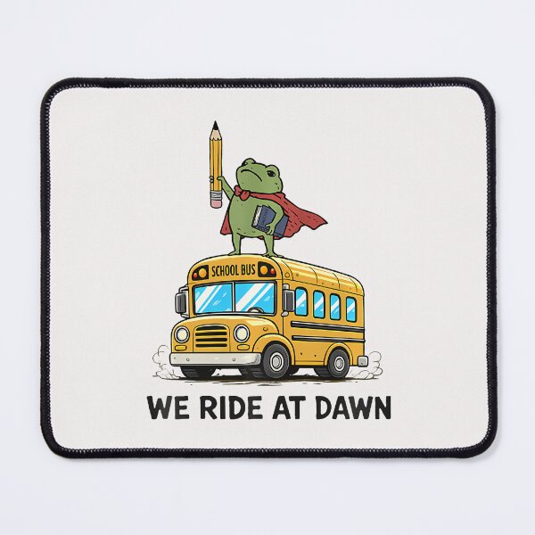 Item preview, We Ride At Dawn Back To School Funny Frog Bus Teacher designed and sold by ripgoatclothing.