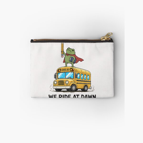 Item preview, We Ride At Dawn Back To School Funny Frog Bus Teacher designed and sold by ripgoatclothing.