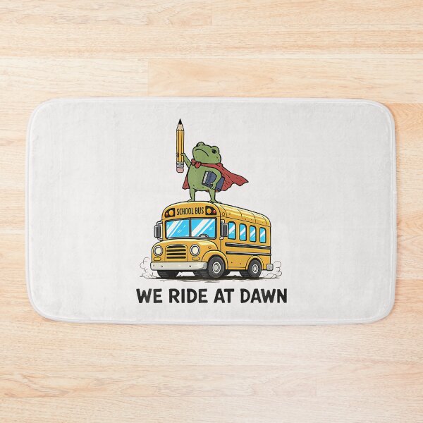 Item preview, We Ride At Dawn Back To School Funny Frog Bus Teacher designed and sold by ripgoatclothing.