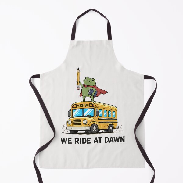 Item preview, We Ride At Dawn Back To School Funny Frog Bus Teacher designed and sold by ripgoatclothing.