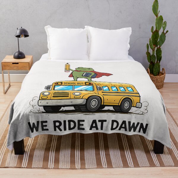 Item preview, We Ride At Dawn Back To School Funny Frog Bus Teacher designed and sold by ripgoatclothing.