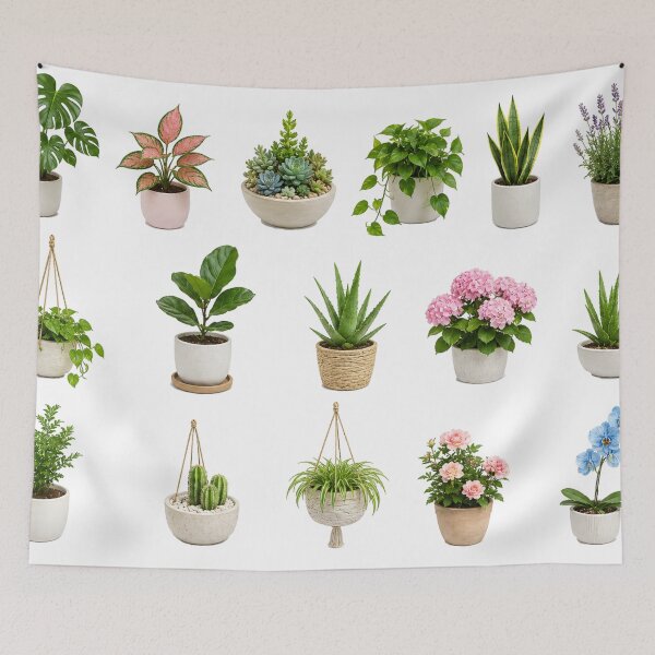 Item preview, Potted Houseplants Monstera Snake Plant Lavender Hanging designed and sold by Rehnair.