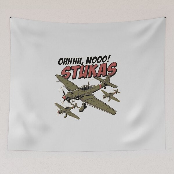 Item preview, Ohhh Nooo Stukas Funny WW2 Dive Bomber Vintage Comic Art designed and sold by KiwiRider.