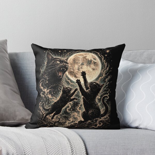 Item preview, Black Cats Under the Moon – Spooky Gothic Kitty  Celestial Witchy Vintage Fantasy Cat designed and sold by SOUFIANE1991.