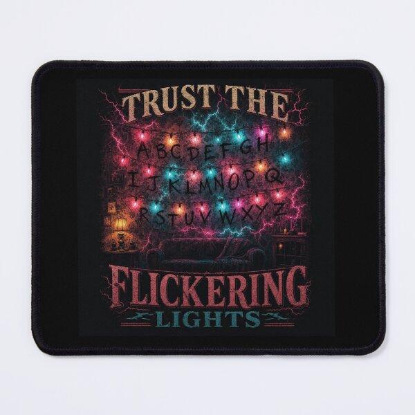 Item preview, Trust the Flickering Lights | Mysterious Retro Horror Typography T-Shirt designed and sold by rushaib.