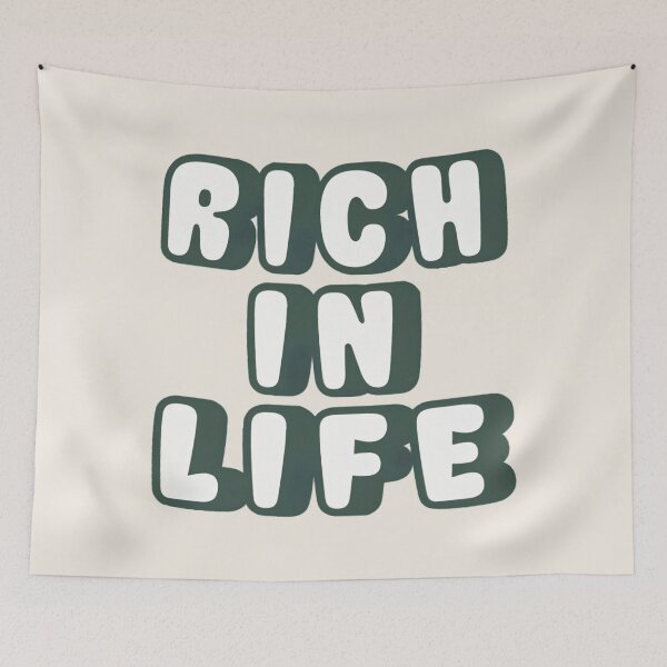 Item preview, Rich In Life Positive Mindset Motivational Quote designed and sold by BariBiriworks.