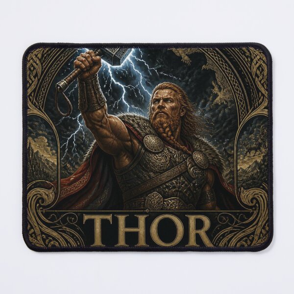 Item preview, Thor God of Thunder Norse Mythology Art | Dark Academia Viking Illustration designed and sold by SunnyDesign82.