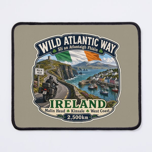 Item preview, Wild Atlantic Way Ireland Motorcycle Sticker & TShirt 06 designed and sold by OuterShellUK.