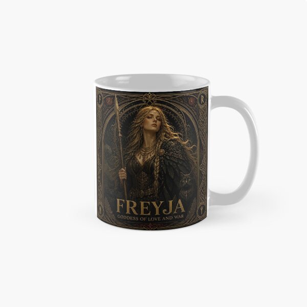 Item preview, Freyja Goddess of Love and War Norse Mythology Art | Dark Academia Viking Illustration designed and sold by SunnyDesign82.