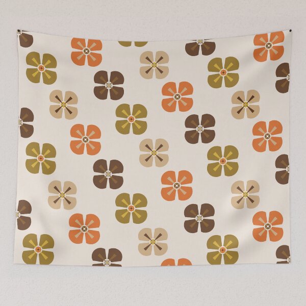 Item preview, Retro Kitchen Flowers Cream Background designed and sold by jehb.creative.