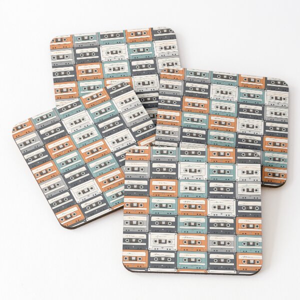 Item preview, Cassette Tape Patterns | Retro Mixtape Shell Grid Art designed and sold by NominalSystems.