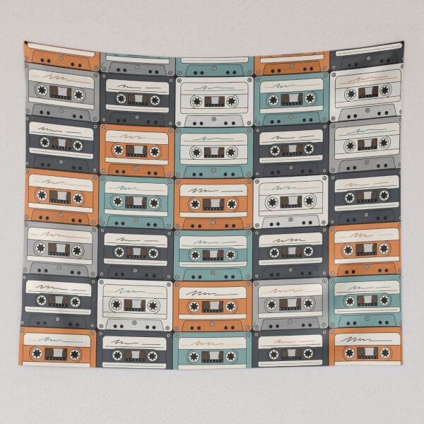Item preview, Cassette Tape Patterns | Retro Mixtape Shell Grid Art designed and sold by NominalSystems.