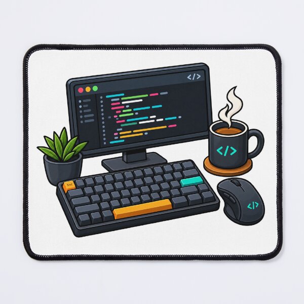 Item preview, Minimalist Programmer Desk Setup Tech Sticker designed and sold by MARQUES DESIGN ART .