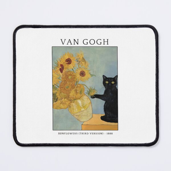 Item preview, Van Gogh Cat – Black Cat & Sunflower Vintage Art designed and sold by roartusa.