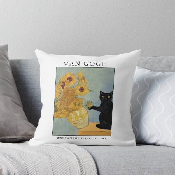 Item preview, Van Gogh Cat – Black Cat & Sunflower Vintage Art designed and sold by roartusa.