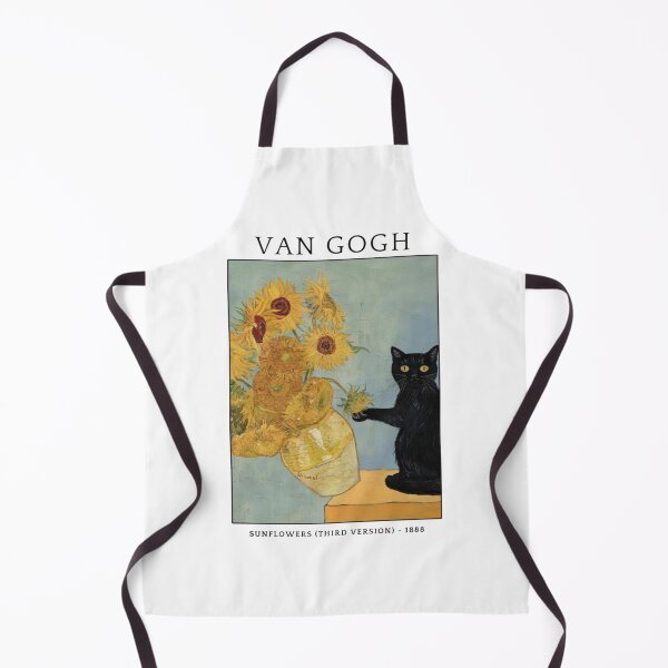 Item preview, Van Gogh Cat – Black Cat & Sunflower Vintage Art designed and sold by roartusa.